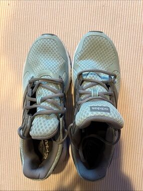Adidas Gray and Light Green Mesh Training Sneakers